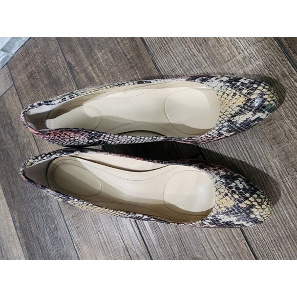 Calvin Klein Heels Renni 2 Tone Snake Patent Pumps Pink Grey Leather Size 8M - Picture 6 of 11